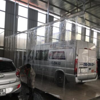 rèm nhựa pvc ngăn khu vực rửa xe adazo, rèm ngăn khu rửa xe, adazo