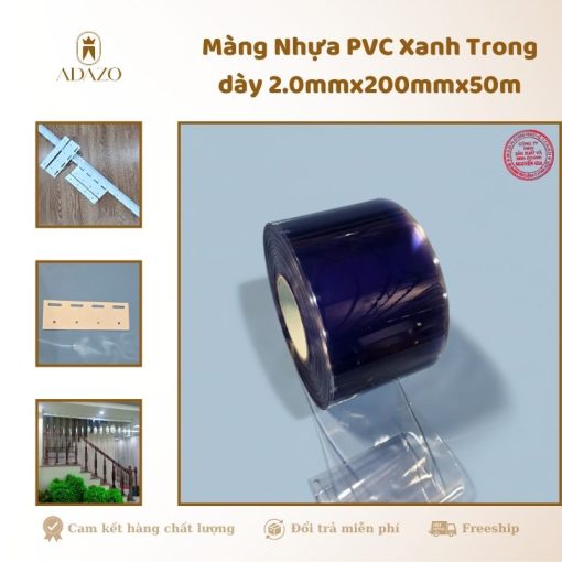 Màng Nhựa PVC Xanh Trong Dày 2.0mmx200mmx50m