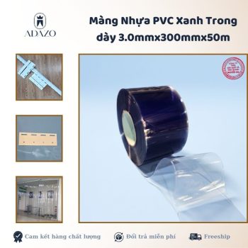 Màng Nhựa PVC Xanh Trong Dày 3.0mmx300mmx50m